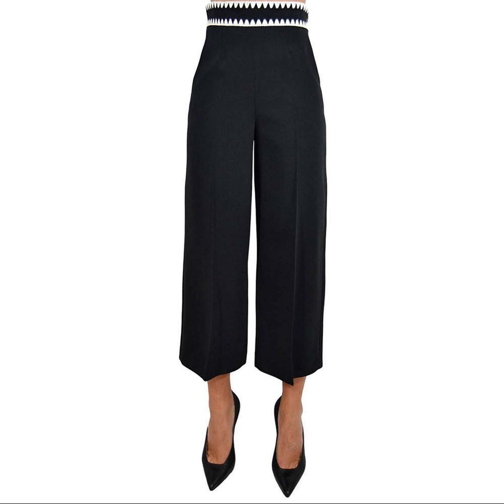 🔥🔥 Red Valentino black wide leg cropped trousers size 8-10 US /46 Italian 🔥🔥